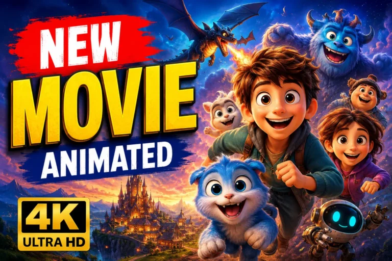 New movie animated 2026 poster with colourful cartoon characters